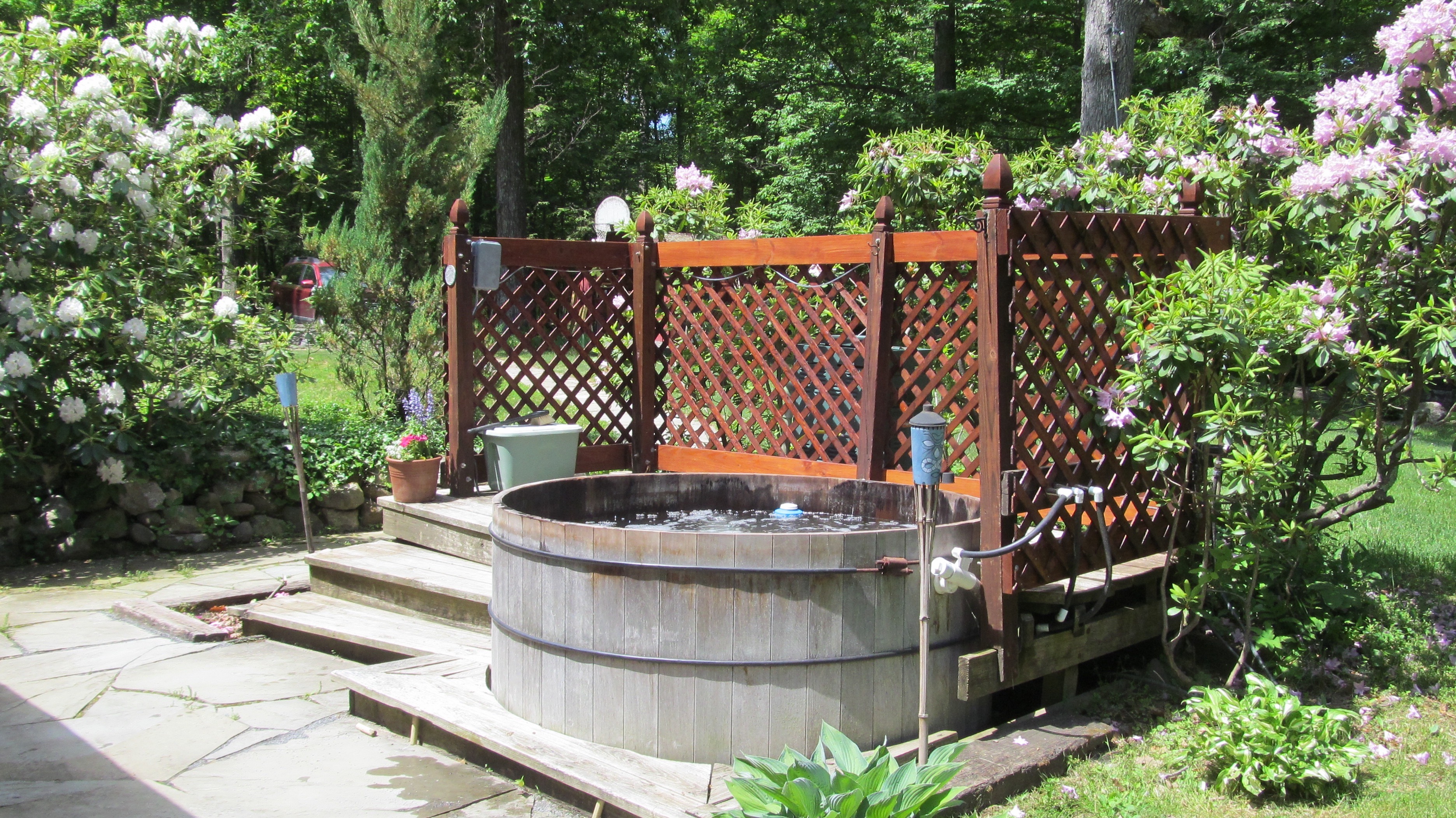 Relax in hot tub